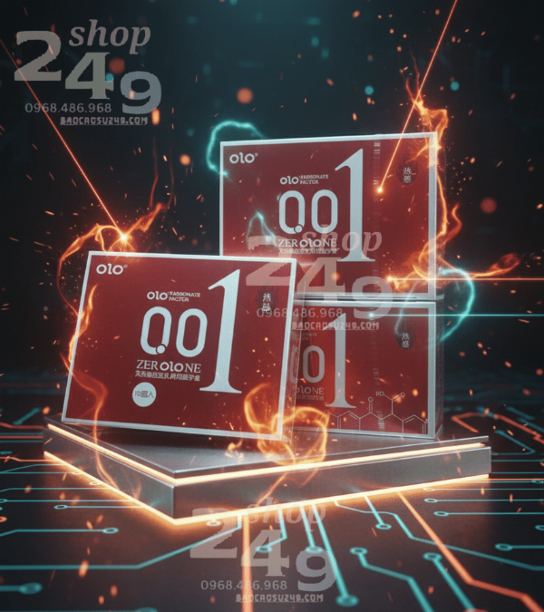 Bao Cao Su Siêu Mỏng OLO Đỏ 0.01mm Truyền Nhiệt – Hộp 10 Chiếc