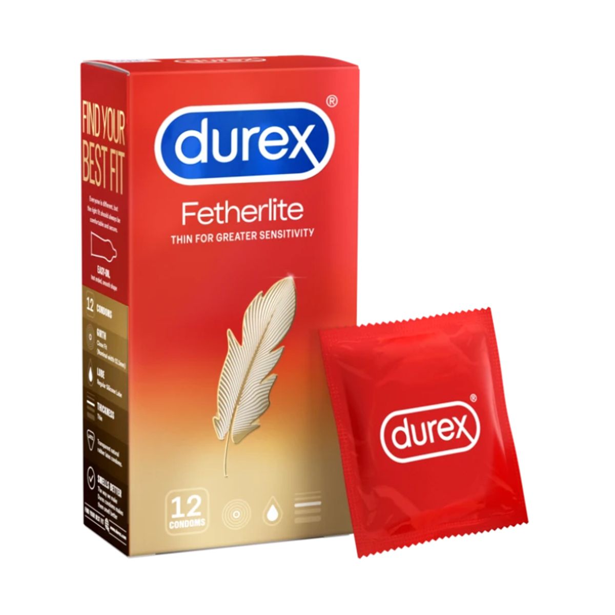 Bao cao su Durex Fetherlite Siêu mỏng – hộp 12 chiếc
