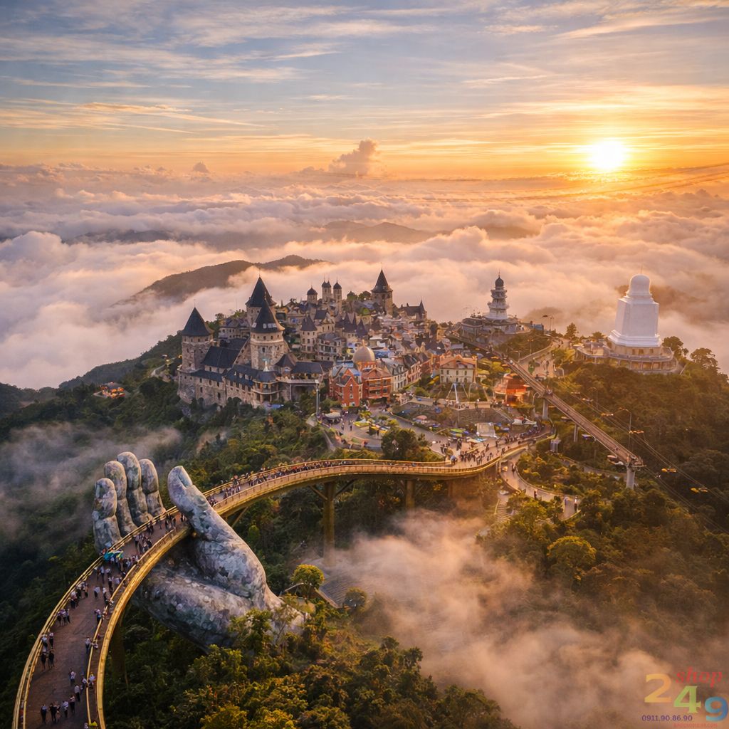 Bà Nà Hills Cầu Vàng Đà Nẵng địa điểm du lịch nổi tiếng cho cặp đôi