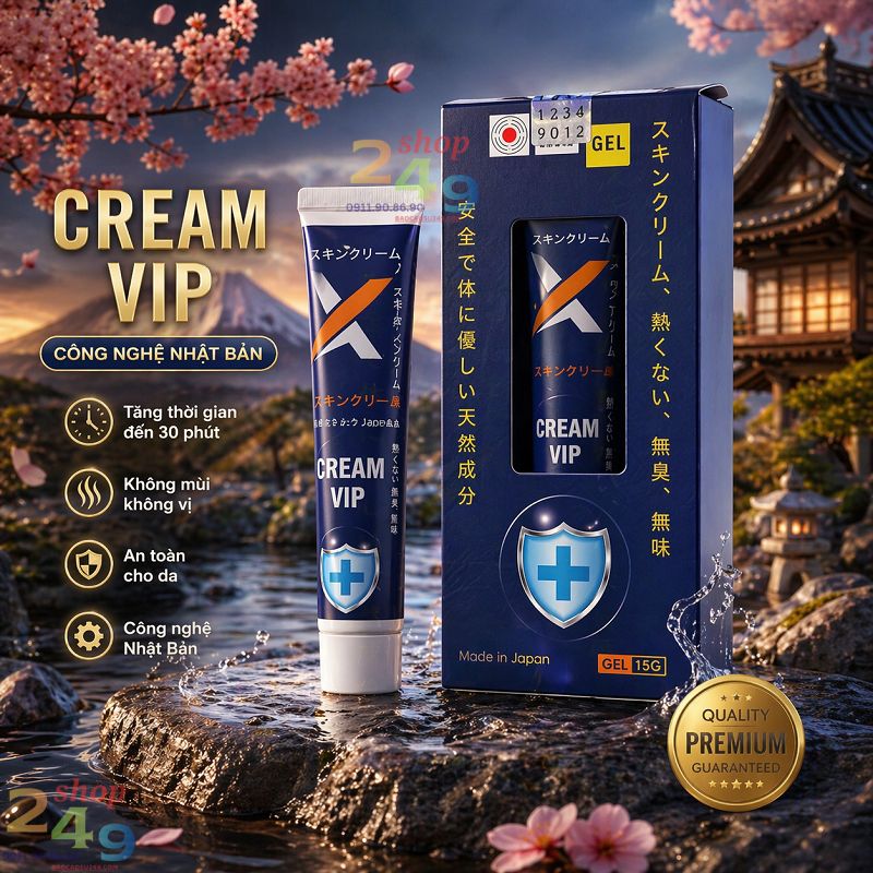 Tuýp gel Cream VIP Nhật Bản kéo dài thời gian chính hãng