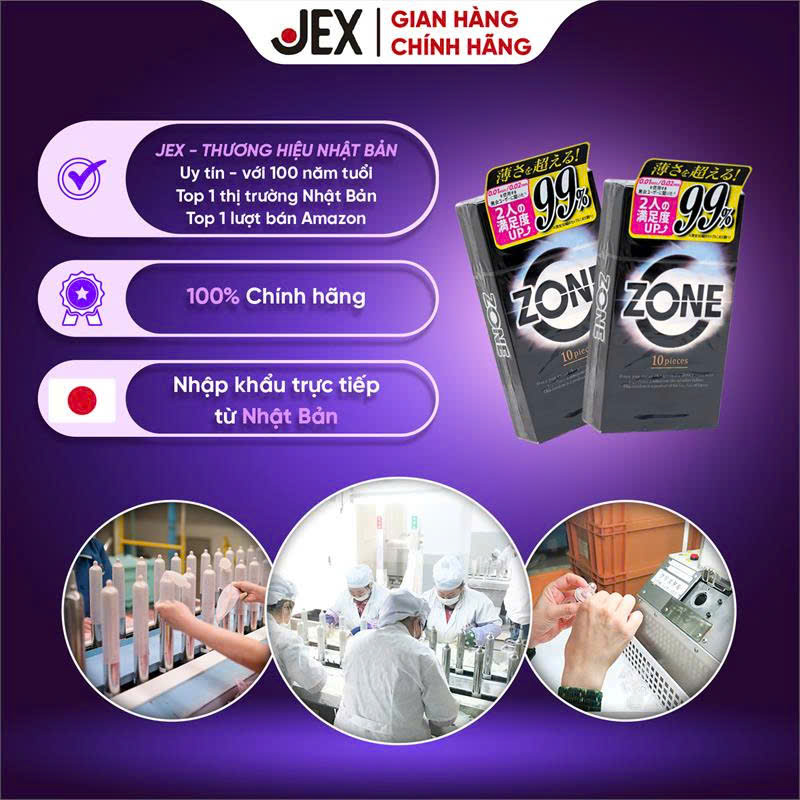 Bao cao su Jex Zone 0.01mm siêu mỏng cao cấp Nhật Bản