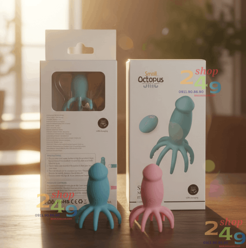 Trứng rung tình yêu bạch tuộc Small Octopus điều khiển rời siêu êm