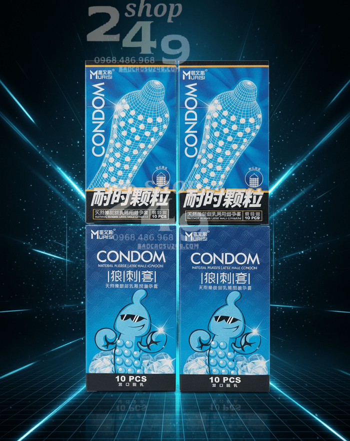Bao cao su MuAiSi xanh gai li ti giá rẻ nhiều tính năng