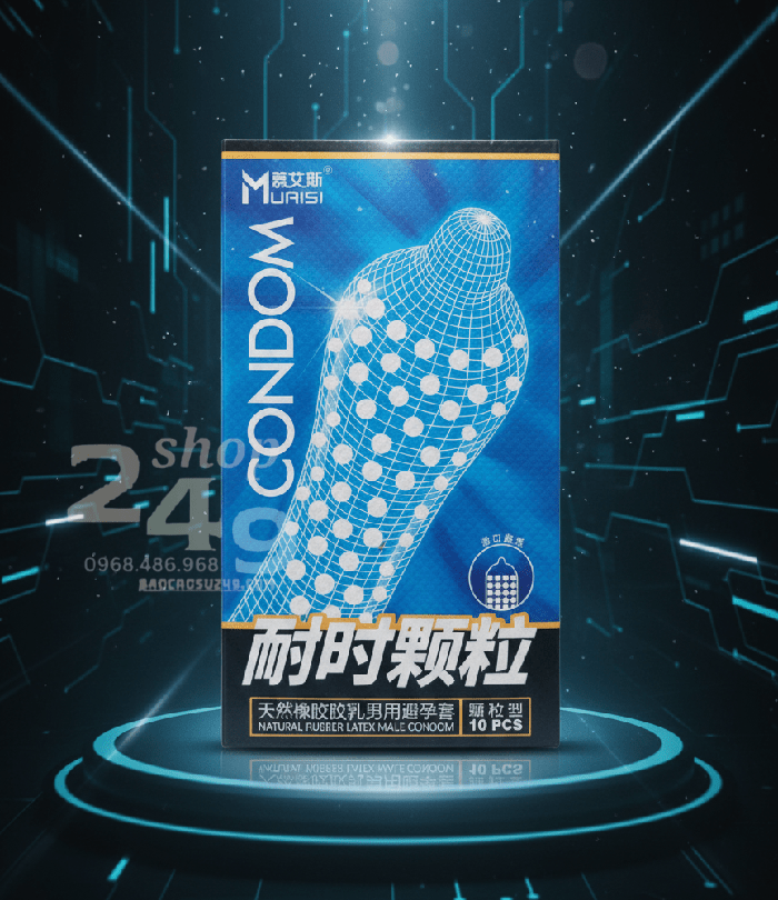 Bao cao su MuAiSi xanh nhiều gel bôi trơn giảm khô rát