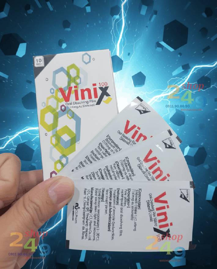 Tem ngậm Vinix 100mg dạng tan trong miệng