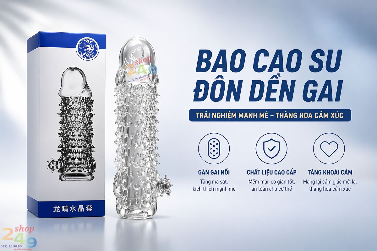 Bao cao su đôn dên Aichao vảy rồng chính hãng tại Shop 249 Đà Nẵng