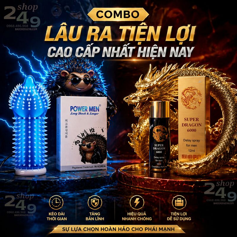 Combo lâu ra tiện lợi Super Dragon 6000 và Power Men Nhím Xù