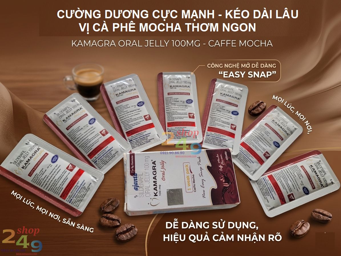 thạch cường dương kamagra oral jelly 100mg vị cà phê mocha shop 249