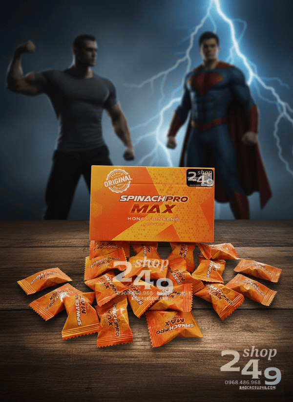 Kẹo ngậm Spinach Pro Max tăng cường sinh lực nam từ nhân sâm mật ong