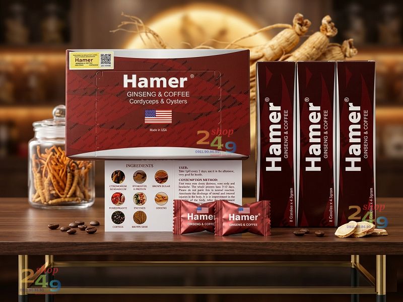 Công dụng kẹo sâm Hamer Mỹ giúp tăng cường sinh lực và dẻo dai 24h