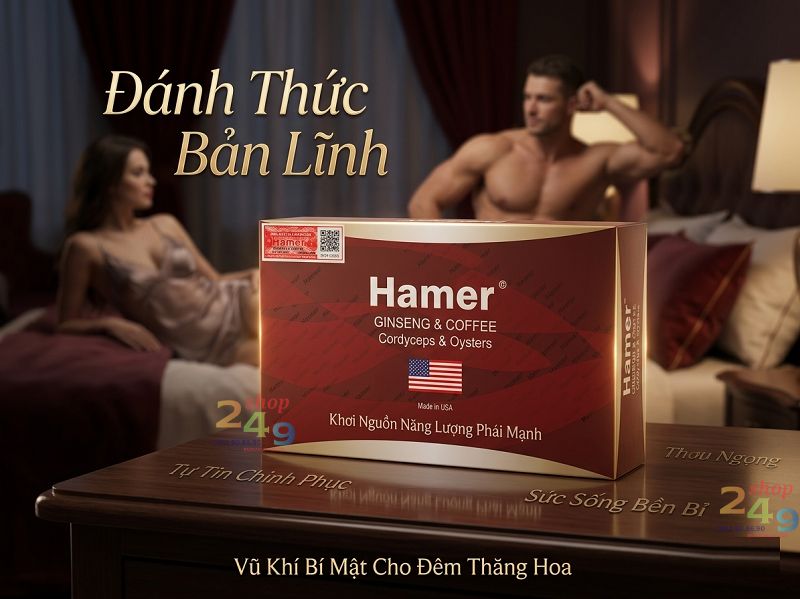 Kẹo sâm Hamer Mỹ chính hãng loại có lá cờ USA tại Shop 249 Đà Nẵng