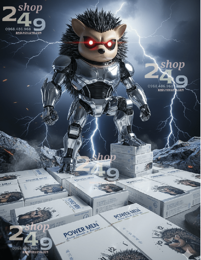 Bao cao su Power Men Nhím Xù với 2080 hạt gai li ti dọc thân bao