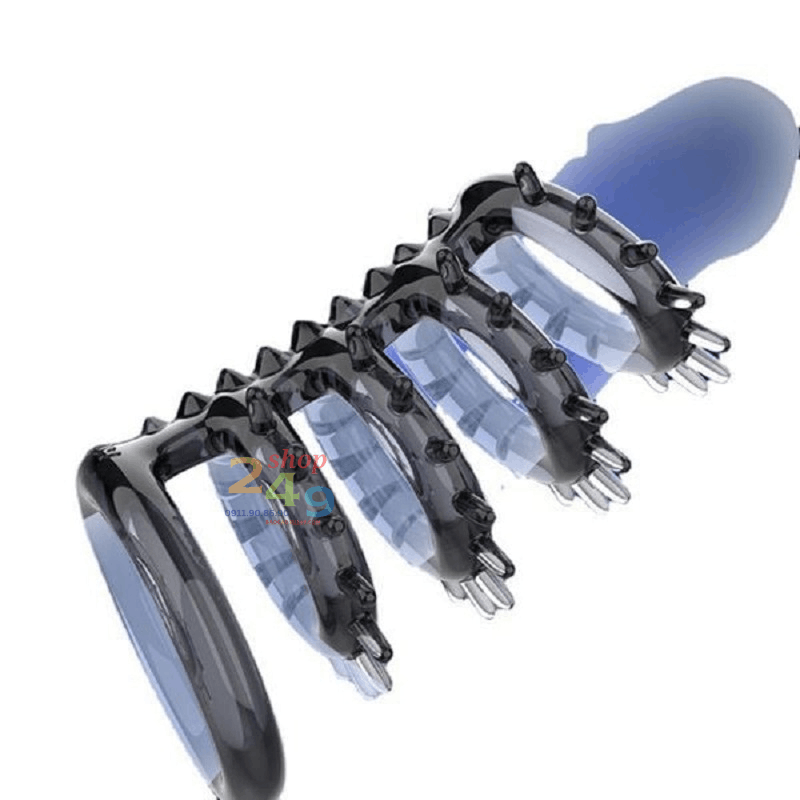 Kích thước chi tiết vòng đeo silicon 5 khuyên gai mềm