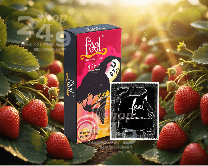 Cấu tạo bao cao su Feel 4 in 1 gai li ti và gân nổi