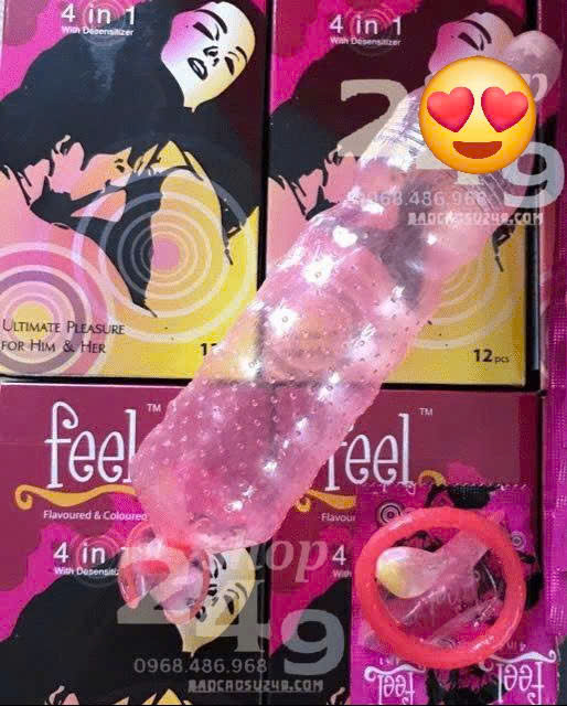 Bao cao su Feel 4 in 1 hộp 12 chiếc nhập khẩu chính hãng