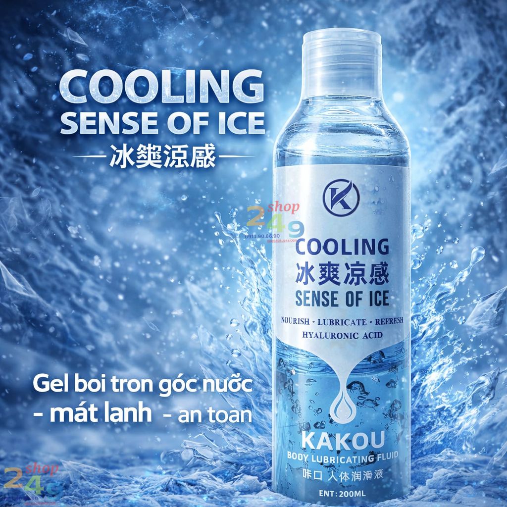 Gel bôi trơn KAKOU Cooling 200ml gốc nước chính hãng